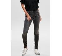 Skinny-fit-Jeans ONLY "ONLROYAL LIFE REG SK DNM BJ312 NOOS", Damen, Gr. L (40), Länge 34, grau (dunkelgrau denim), Denim/Jeans, Obermaterial: 60% Baumwolle, 39% Polyester, 1% Elasthan, Abriebeffekte,