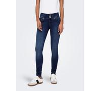 Skinny-fit-Jeans ONLY "ONLROYAL REG VIS BUT SK DNM PIM", Damen, Gr. M (38), Länge 30, blau (medium blau denim), Denim/Jeans, Obermaterial: 69% Baumwolle, 29% Polyester, 2% Elasthan, unifarben, skinny