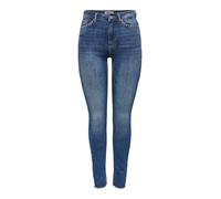 Skinny-fit-Jeans ONLY "ONLWAUW HW SPARKLE SKINNY DNM", Damen, Gr. XS, Länge 30, light blau denim, Denim/Jeans, Obermaterial: 83% Baumwolle, 15% Polyester, 2% Elasthan, unifarben, skinny fit lang, Jean