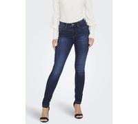 Skinny-fit-Jeans ONLY "ONLWAUW MID SK DNM BJ581 NOOS", Damen, Gr. XL (42), Länge 30, blau (dunkelblau denim), Denim/Jeans, Obermaterial: 64% Baumwolle, 31% Polyester, 3% Viskose, 2% Elasthan, Abriebef
