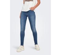Skinny-fit-Jeans ONLY "ONLWAUW MID SKINNY DNM BJ370 NOOS", Damen, Gr. S (36), Länge 30, blau (medium blau denim), Denim/Jeans, Obermaterial: 64% Baumwolle, 31% Polyester, 3% Viskose, 2% Elasthan, Abri