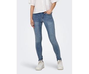 Skinny-fit-Jeans ONLY "ONLWAUW MID SKINNY DNM GUABOX", Damen, Gr. L (40), Länge 32, blau (light medium blau denim), Denim/Jeans, Obermaterial: 64% Baumwolle, 31% Polyester, 3% Viskose, 2% Elasthan, un
