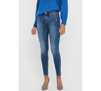 Skinny-fit-Jeans ONLY "ONLWAUW - Skinny-Jeans mit Destroyed-Effekt und Stretch", Damen, Gr. S (36), Länge 32, blau (medium, blau), Denim/Jeans, Obermaterial: 64% Baumwolle, 31% Polyester, 3% Viskose,