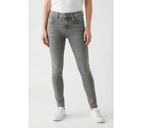 Skinny-fit-Jeans PEPE JEANS "SKINNY JEANS MW", Damen, Gr. 30, Länge 32, grau (grau mid), Denim/Jeans, Obermaterial: 84% Baumwolle, 15% Polyester, 1% Elasthan, skinny fit lang, Jeans, in verschiedenen