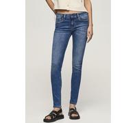 Skinny-fit-Jeans PEPE JEANS "SOHO", Damen, Gr. 25, Länge 28, blau, Denim/Jeans, Obermaterial: 84% Baumwolle, 14% Polyester, 2% Elasthan, skinny fit lang, Jeans, im 5-Pocket-Stil mit 1-Knopf Bund und S