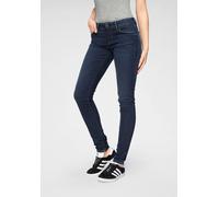Skinny-fit-Jeans PEPE JEANS "SOHO", Damen, Gr. 27, Länge 30, blau (h45 schwarz used worn), Denim/Jeans, Obermaterial: 84% Baumwolle, 14% Polyester, 2% Elasthan, skinny fit lang, Jeans, im 5-Pocket-Sti