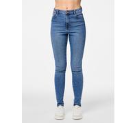 Skinny-fit-Jeans PIECES "PCDANA HW SKINNY JEANS MB402 NOOS", Damen, Gr. S (36), Länge 32, blau (medium blau denim), Denim/Jeans, Obermaterial: 75% Baumwolle, 20% Polyester, 3% Viskose, 2% Elasthan, un