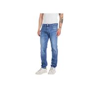 Skinny-fit-Jeans REPLAY "Jeans Hyperflex ANBASS 1er Pack", Herren, Gr. 32, N-Gr, blau (blau (medium blau)), Obermaterial: 99% Baumwolle CO. 1% Elasthan EL., Jeans (87449204-32) blau (medium blau)