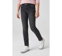 Skinny-fit-Jeans S.OLIVER JUNIOR, Mädchen, Gr. 152, N-Gr, schwarz (schwarz used), Denim/Jeans, Obermaterial: 80% Baumwolle, 18% Polyester, 2% Elasthan, skinny fit knöchellang, Jeans, im Five-Pocket St
