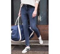Skinny-fit-Jeans STREET ONE STUDIO, Damen, Gr. 25, Länge 30, dunkelblau soft washed, Web, 79% Baumwolle, 15% Polyester, 4% Elastomultiester, 2% Elasthan, unifarben, lang, Jeans, Middle Waist (57956267