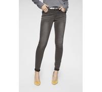 Skinny-fit-Jeans TAMARIS "aus bequemen Stretch-Denim", Damen, Gr. 40, N-Gr, grau (grau used), Denim/Jeans, Obermaterial: 74% Baumwolle, 24% Polyester, 2% Elasthan, unifarben, skinny fit lang, Jeans, s