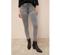 Skinny-fit-Jeans TAMARIS "aus bequemen Stretch-Denim", Damen, Gr. 40, N-Gr, grau (light grau u), Denim/Jeans, Obermaterial: 74% Baumwolle, 24% Polyester, 2% Elasthan, unifarben, skinny fit lang, Jeans