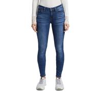 Skinny-fit-Jeans TOM TAILOR DENIM "JONA", Damen, Gr. 28, Länge 30, blau (clean mid stone blau denim), Denim/Jeans, Obermaterial: 72% Baumwolle, 27% Polyester, 1% Elasthan, skinny fit lang, Jeans (1802
