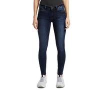 Skinny-fit-Jeans TOM TAILOR DENIM "JONA", Damen, Gr. 30, Länge 32, blau (schwarz stone wash denim), Denim/Jeans, Obermaterial: 72% Baumwolle, 27% Polyester, 1% Elasthan, skinny fit lang, Jeans (524045