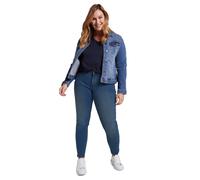 Skinny-fit-Jeans TOM TAILOR PLUS, Damen, Gr. 48, N-Gr, blau (blau, denim), Denim/Jeans, Obermaterial: 91% Baumwolle, 7% Polyester, 2% Elasthan, Basic, skinny fit knöchellang, Jeans, in klassischer 5- 