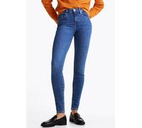 Skinny-fit-Jeans TOMMY HILFIGER "HERITAGE COMO SKINNY RW", Damen, Gr. 34, Länge 34, blau (nos mid blau), Denim/Jeans, Obermaterial: 95% Baumwolle, 4% Elastomultiester, 1% Elasthan, unifarben, figurbet