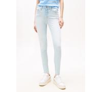 Skinny-fit-Jeans TOMMY JEANS "Nora Mid Rise Skinny Fit", Damen, Gr. 27, Länge 28, denim ultra light, Denim/Jeans, Obermaterial: 94% Baumwolle, 4% Elastomultiester, 2% Elasthan, unifarben, skinny fit,
