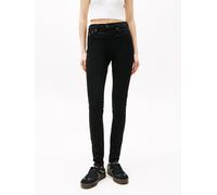 Skinny-fit-Jeans TOMMY JEANS "Tommy Jeans - Nora Mid Rise Skinny Fit" Gr. 28, Länge 34, schwarz (denim schwarz) Damen Jeans (11540410-28) denim schwarz