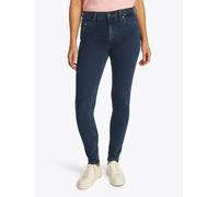Skinny-fit-Jeans TOMMY JEANS "NORA MR SKNY AH1280", Damen, Gr. 32, Länge 32, blau (denim schwarz1), Denim/Jeans, Obermaterial: 88% Baumwolle, 10% sonstige Fasern, 2% Elasthan, unifarben, skinny fit kn