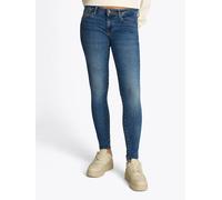 Skinny-fit-Jeans TOMMY JEANS "SOPHIE LW SKN", Damen, Gr. 31, Länge 28, blau (denim medium), Denim/Jeans, Obermaterial: 98% Baumwolle, 2% Elasthan, unifarben, skinny fit knöchellang, Jeans, mit Logo-Ba