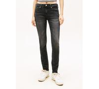 Skinny-fit-Jeans TOMMY JEANS "SOPHIE LW SKN", Damen, Gr. 32, Länge 32, denim schwarz1, Denim/Jeans, Obermaterial: 99% Baumwolle, 1% Elasthan, unifarben, skinny fit knöchellang, Jeans, mit Logo-Badge,
