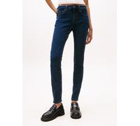 Skinny-fit-Jeans TOMMY JEANS "SOPHIE LW SKN", Damen, Gr. 34, Länge 32, blau (denim blau schwarz), Denim/Jeans, Obermaterial: 98% Baumwolle, 2% Elasthan, unifarben, skinny fit knöchellang, Jeans, mit L