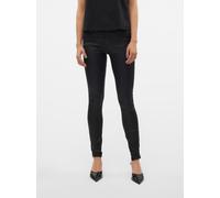 Skinny-fit-Jeans VERO MODA "VMFLASH MR SKINNY COATED PANTS NOOS", Damen, Gr. L (40), Länge 30, schwarz, Denim/Jeans, Obermaterial: 52% Modal, 44% Polyester, 3% Viskose, 1% Elasthan, glänzend, unifarbe