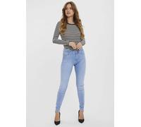 Skinny-fit-Jeans VERO MODA "VMLUX MR SLIM JEANS RI371", Damen, Gr. XS (34), Länge 30, light blau denim, Denim/Jeans, Obermaterial: 92% Baumwolle, 6% Elastomultiester, 2% Elasthan, Basic, extraeng, Jea
