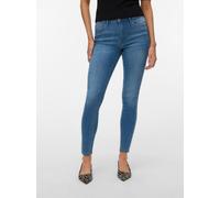 Skinny-fit-Jeans VERO MODA "VMPOLLY MR SKINNY JEANS RA3049 NOOS", Damen, Gr. L, Länge 30, medium blau denim, Denim/Jeans, Obermaterial: 98% Baumwolle, 2% Elasthan, unifarben, skinny fit lang, Jeans, B