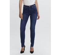 Skinny-fit-Jeans VERO MODA "VMTANYA MR S PIPING", Damen, Gr. L (40), Länge 30, blau (dunkelblau denim), Denim/Jeans, Obermaterial: 69% Baumwolle, 25% Polyester, 3% Elasthan, 3% Viskose, Basic, skinny