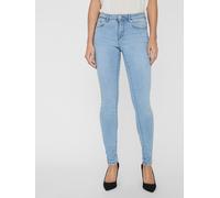 Skinny-fit-Jeans VERO MODA "VMTANYA MR S PIPING JEANS VI352 GA NOOS", Damen, Gr. L (40), Länge 34, blau (light blau denim), Denim/Jeans, Obermaterial: 69% Baumwolle, 25% Polyester, 3% Elasthan, 3% Vis
