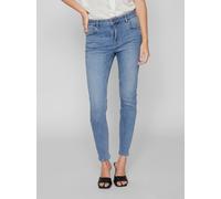 Skinny-fit-Jeans VILA "VISARAH WU05 RW SKINNY JEANS - NOOS", Damen, Gr. XL (42), Länge 32, blau (medium blau denim), Denim/Jeans, Obermaterial: 82% Baumwolle, 10% sonstige Fasern, 6% Polyester, 2% Ela