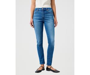 Skinny-fit-Jeans WRANGLER "SIENNA", Damen, Gr. 29, Länge 30, rebel blau, Denim/Jeans, Obermaterial: 92% Baumwolle, 6% Polyester, 2% Elasthan, skinny fit lang, Jeans, im Five-Pocket Style (79875468-29)