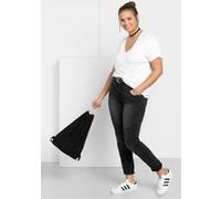 Stretch-Jeans SHEEGO "Große Größen" Gr. 27, Kurzgrößen, schwarz (black denim) Damen Jeans (76142563-27) black denim