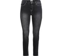 Stretch-Jeans SHEEGO, Damen, Gr. 46, Normalgrößen, schwarz (schwarz denim), 67% Baumwolle, 27% Polyester, 4% Viskose, 2% Elasthan, unifarben, lang, Jeans (93951218-46) schwarz denim