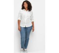 Stretch-Jeans SHEEGO, Damen, Gr. 50, Normalgrößen, blau (blau denim), 96% Baumwolle, 4% Elasthan, unifarben, lang, Jeans (28076363-50) blau denim