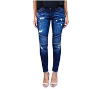 Skinny Jeans Damen High Waist, Flared Jeans Für Damen, Stretch Frauen 2025 Classic Dünne Rippe Lässige High Waist 7/8 Hosen, Black-Friday-Angebote