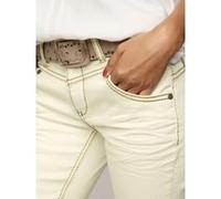 Bequeme Jeans, Damen, Gr. 20, Kurzgrößen, beige (ecru), 98% Baumwolle, 2% Elasthan, LINEA TESINI BY HEINE, unifarben, lang, Jeans Skinny-Jeans (91432252-20) ecru