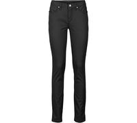 Skinny-fit-Jeans BONPRIX "Skinny-Jeans Mid Waist, cropped", Damen, Gr. 42, K-Gr, schwarz (schwarz (länge: kurz)), Web, Obermaterial: 97% Baumwolle, 3% Elasthan, unifarben, skinny fit knöchellang, Jean