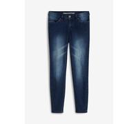 Skinny-fit-Jeans BONPRIX, Damen, Gr. 50, N-Gr, dunkelblau denim, Denim/Jeans, Obermaterial: 76% Baumwolle, 16% Polyester, 7% Viskose, 1% Elasthan, skinny fit, Jeans, Skinny-fit-Passform, verkürztes 7/