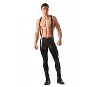 Skinny Latex Jeans with Braces L