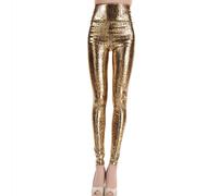 Skinny Leggings mit Schlangen Animal Print, Strumpfhosen für Damen, hohe Taille, glänzender Wet Look, schlankmachende, verkürzte Knöchelhosen, Partykleidung, Leggings mit Schlangen Print