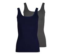 Skiny 2er Pack Damen Tank Top Tops Unterhemd Every Day In Cotton Advantage, Farbe:Mehrfarbig, Wäschegröße:42, Artikel:-S951 bluevolcanic Selection