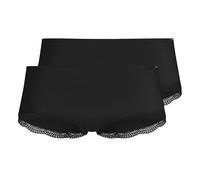Skiny 2er Pack Damen Unterhose Unterwäsche Boyleg Shorts, Farbe:Schwarz, Artikel:-7665 Black, Größe:40