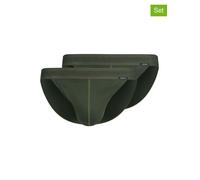SKINY Herren Tanga-Slip, 2er Pack - Cotton Retro, Unterhose, Feinripp, Baumwolle Dunkelgrün L