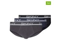 SKINY Herren Slips Vorteilspack - Brasil Briefs, Unterwäsche Set, Cotton Stretch Grau/Blau/Schwarz L 3er Pack (1x3P)
