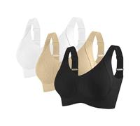 Skiny BH ohne bügel 3er Pack Damen BH Bequem Große Größen - Komfort Ohne Bügel Bra Klassische BHS mit Vollständiger Abdeckung Bralette Atmungsaktiv Nahtlos Unterwäsche Starker Halt Bras für Yoga