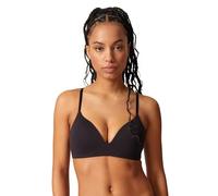 Skiny Damen Triangel-BH Classicotton 081992 gepaddet mit Häkelspitze Schwarz 70B
