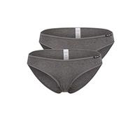 Skiny Damen Advantage Cotton Rio Brazilian Slip, Grau (Anthra Melange 9599), 38 (2er Pack)