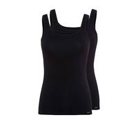 Skiny Tanktop Advantage Cotton - 2er-Pack, schwarz, Gr. 44, mit kleinem Weblabel am Saum
